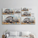 Zebra Having a Nap - Framed Canvas Print - Ready to Hang - Zebra Painting - Animal wall art - Safari Art