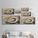 Oyster Shell Painting Canvas Print, Boho Nautical Decor, Coastal Wall Art, Framed Canvas Print, Minimalist Oyster Painting, Nautical Wall Art