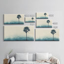 Abstract Palm Tree Nautical Oil Painting Canvas Print Ready To Hang