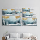 Birch Tree Forest in Winter Framed Canvas Print Ready To Hang Wall Decor, Winter Art, Winter Decor, Birch Painting, Aspen Trees Forest Art
