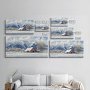 Winter Cabin Oil Painting Print - Rustic Farmhouse Decor - Modern Farmhouse - Cabin Decor - Rural America Oil Painting Print