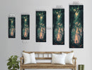 Forest at Dusk Painting Framed Canvas Print Long Narrow Wall Art, Rustic Decor Above Couch Art, Tall Skinny Art Gift Idea Christmas
