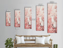 White Cat and Butterfly Canvas Print Light Pink Wall Art Cherry Blossom Painting Whimsical Art Bedroom Decor Gift Idea