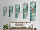 Wabi Sabi Koi Fish Framed Canvas Print, Koi Fish Painting, Elegant Art, Tall Art, Narrow Art, Accent Piece, Japanese Style Art