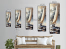 Sailboat painting nautical decor framed canvas print, classic coastal wall art, sailing scene with ocean waves, above bed living room art