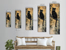 Framed Canvas Print of Black Panther on Tree Branch, Fall Animal Art, Boho Decor, Rustic Nature Art, Tall Skinny Wall Art, Living Room Piece