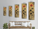 Golden Background Rose Art Canvas Print, Elegant Rose with Dark Leaves, Chinoiserie Style Wall Art, Framed Canvas Print, Gift Idea Her