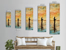 Framed Canvas Print Fishing Silhouette Art Above Sofa Art Southwest Wall Art Gift Idea Living Room Art Nature Lover's Unique Home Decor