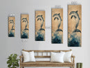 Framed Canvas Print Blue Dolphin Painting Coastal Nautical Wall Art, Beach-Inspired Above Bed Art, Boho Coastal Living Room Decor, Gift Him