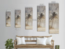 Framed Canvas Print Moody Palm Tree Painting, Coastal Landscape Art, Wabi Sabi Art, Above Sofa Wall Decor, Rustic Beach Scene Print