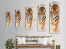 Framed Canvas Print Intense Tiger Painting, Wild Animal Art, Bold Orange Wall Decor, Living Room Above Sofa Art, Unique Gift Idea