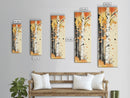 Autumn Forest Path Framed Canvas Print – Cozy Fall Art, Rustic Wall Art, Birch Tree Painting, Skinny Wall Art, Bedroom Wall Art, Autumn Decor