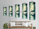 Moody Birch Tree Scene Canvas Print – Tall Narrow Art, Rustic Art, Winter Theme, Wabi Sabi Wall Art, Minimalist Decor, Guest Room Wall Art