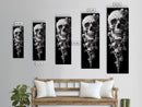 Skull Painting Print - Horror Decor - Witchy Decor - Tall Narrow Art - Framed Canvas Print - Skinny Wall Art - Skull Painting - Skull Wall Art