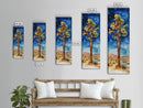 Joshua Tree Under a Starry Night Sky, Framed Canvas Print, Watercolor Landscape Painting Print, Southwestern Wall Art, Farmhouse Painting