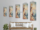 Nautical Landscape Painting Print, Framed Canvas, Beautiful Sunset Over The Coast, Coastal Decor, Tall Narrow Art, Skinny Wall Art