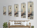 The Light House Framed Canvas Print - Nautical Seascape Painting - Lighthouse Art - Coastal Seascape Painting Tall Narrow Wall Art