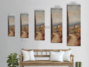 Framed Canvas Print of Coastal Landscape Art in Tuscany Style, Farmhouse Rustic Decor, Minimalist Art, Above Sofa Art, Living Room Wall Art, Tall Narrow Art