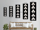 Framed Canvas Print of Geometric Wall Art in Monochrome Style, Modern Abstract Art, Minimalist Decor, Black and White Wall Art, Above Bed Wall Art, Skinny Wall Art
