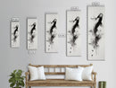 Tall Skinny Koi Fish Painting Print, Black and White Wabi Sabi Wall Art, Koi Fish Wall Decor, Japanese Style Elegant Artwork, Narrow Wall Art
