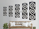 Framed Canvas Print of Black and White Geometric Wall Art, Sacred Geometry Art, Minimalist Decor, Tall Skinny Art, Above Bed Wall Art, Modern Aesthetic
