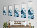 Ocean Wave Art Framed Canvas Print Coastal Decor Nautical Wall Art Blue Abstract Art Minimalist Art Above Bed Wall Art Gift