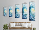 Ocean Wave Painting Canvas Print Coastal Landscape Art Nautical Wall Art Blue Green Wall Art Above Sofa Art Gift Nautical Decor