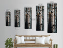 Birch Tree Forest Framed Canvas Print Rustic Wabi Sabi Woodland Art Minimalist Bedroom or Living Room Fall Wall Art Decor