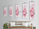 Elegant Perfume Bottles Framed Canvas Print Pink Abstract Art Wabi Sabi Decor Light Pink Bedroom Artwork Feminine Minimalist Wall Art