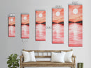 Sunset Canvas Print Coastal Landscape Art Rustic Decor Horizontal Wall Art Bedroom Gift Idea Light Pink Aesthetic Nature Painting