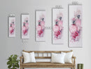 Perfume Bottle Art Framed Canvas Print Light Pink Wall Art Botanical Prints Bedroom Art Minimalist Decor Living Room Gift Idea