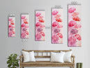 Light Pink Umbrella Canvas Print Above Sofa Art Long Narrow Wall Art Whimsical Art Cherry Blossom Painting Pink Abstract Art Vertical