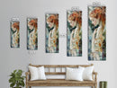 Woman in Mosaic Framed Canvas Print Chinoiserie Art Nouveau Print Goddess Art Whimsical Bedroom or Living Room Vertical Wall Art