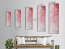 Snowflake Canvas Print Christmas Light Pink Art Whimsical Skinny Wall Art Vertical Art Winter Decor Living Room Rustic Guest Room