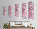 Wildflower Bouquet Framed Canvas Print Pink Poppy Painting Tall Skinny Art Living Room Above Sofa Rustic Guest Room Floral Wall Art