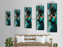 Moody Woman Framed Canvas Print in Teal, Dark Romance Painting, Moody Art, Living Room Art, Gift Idea, Vertical Wall Art