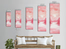 Serene Sunset Landscape Painting Framed Canvas Print with Light Pink Tones for Calm Living Room Art or Above Sofa Wall Decoration