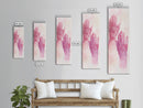 Intricate Henna Hands Painting Framed Canvas Print Featuring Unique Pink Wall Art with Subtle Geometric Design Therapy Art Theme