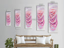 Pastel Beads Canvas Print - Whimsical Tall Narrow Art, Pink Pearl Inspired Jewelry Painting, Vertical Art for Boho Bedroom