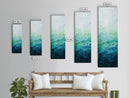 Gradient Watercolor Framed Canvas Print in Green and Blue, Sage Green Wall Art, Minimalist Art, Bedroom Art, Living Room Art