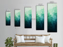 Deep Gradient Watercolor Canvas Print in Green and Teal, Sage Green Wall Art, Moody Art, Vertical Wall Art, Living Room Art, Gift Idea