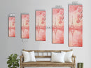 Eiffel Tower Reflection Pink Cherry Blossom Canvas Print Paris Wall Art Romantic Landscape Long Narrow Above Bed Vertical Art