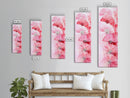 Elegant Hand Fans Framed Canvas Print Chinoiserie Wabi Sabi Wall Art Vertical Pink Decor Skinny Tall Art Light Pink Wall Art
