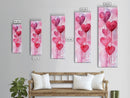 Dripping Heart Art Canvas Print, Moody Abstract Pink Wall Art, Romantic Living Room Art, Extra Vertical Skinny Tall Narrow Artwork