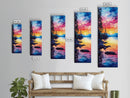 Framed Canvas Print Sunset Reflection Lake Tahoe Art Coastal Decor Nautical Painting Rustic Wall Art Living Room Art Christmas Gift