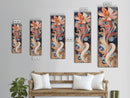 Canvas Print Art Nouveau Print Botanical Prints Floral Style Vertical Wall Art Chinoiserie Wall Art Rustic Decor Christmas Gift Idea