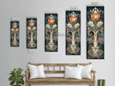 Canvas Print Sacred Geometry Wall Art Botanical Prints Art Nouveau Style Rustic Decor Skinny Wall Art Guest Room Art Christmas Gift