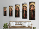 Golden Goddess Framed Canvas Print, Afrocentric Art Print with Ornate Detail, Dark Romance Wall Art for Eclectic Living Room Decor