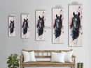 Black Horse Portrait Canvas Print Rustic Farmhouse Art Horse Wall Art Tall Skinny Art Vertical Rustic Living Room Wall Decor