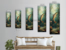 Underwater Trout Scene Canvas Print Rustic Wall Art Fly Fishing Art Wildflower Painting Skinny Art Vertical Rustic Decor